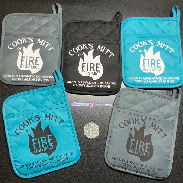 Cook's Mitt of Fire Resistance | Geeky Tabletop Game Nerd Kitchen Decor Gift