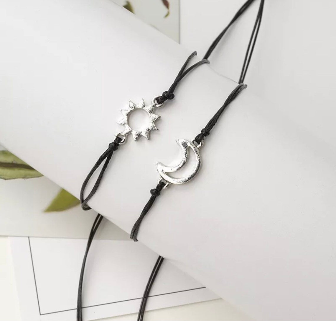 Sun and Moon Bracelet for Your Special Person Pinky Promise Etsy