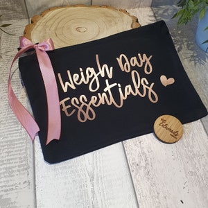 Weigh Day Essentials Pouch | Journal Pouch | A5 | Weigh Day bag with ribbon | Slimming World Gifts | Black | Navy | Grey | Cream | Pink |