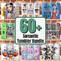 60+ Sarcastic Tumbler Wrap Bundle 20oz Skinny Funny Sarcastic Quotes, Funny Sayings Sublimation Sassy Quotes Design Sarcasm PNG Mom Life