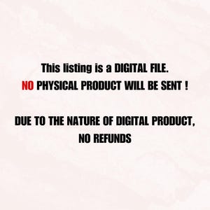 Puede incluir: Texto sobre un fondo blanco que dice: "Esta lista es un ARCHIVO DIGITAL. &iexcl;NO SE ENVIAR&Aacute; NING&Uacute;N PRODUCTO F&Iacute;SICO! DEBIDO A LA NATURALEZA DEL PRODUCTO DIGITAL, NO HAY REEMBOLSOS"