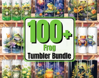 100+ Frog Tumbler Wrap Bundle, Frog Sublimation Designs, Frog Tumbler Designs, Cute Frog 20 oz Tumbler Designs, Butterflies Glitter PNG