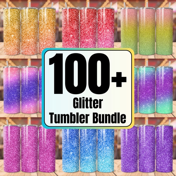 100+ Glitter Tumbler Wrap Bundle, Sparkling Turquoise Glitter Ombre Tumbler, Glitter Tumbler Wrap PNG. 20 OZ Glitter Sublimation Design