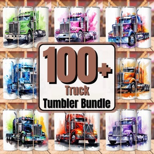 100+ Semi Truck Tumbler Wrap Bundle PNG, Big Rig Trucker, Truck Tumbler Sublimation Design, American Trucks Clip Art, 20 oz Skinny Tumbler