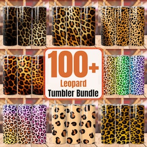 100+ Leopard Tumbler Wrap Bundle, Leopard Sublimation, 20 oz skinny Tumbler Wrap, Leopard Designs, Leopard PNG, Glitter Leopard Tumbler