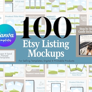Tools for Etsy Sellers, Etsy Listing Mockup Templates, Mockups for Canva, Etsy Seller Guides,  Etsy Listing Templates