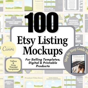 Tools for Etsy Sellers, Etsy Listing Mockup Templates, Mockups for Canva, Etsy Seller Guides,  Etsy Listing Templates