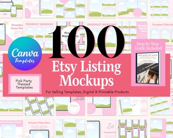 Verktyg för Etsy-säljare, Etsy-mockupmallar för annonslistor, mockups för Canva, annonsmallar