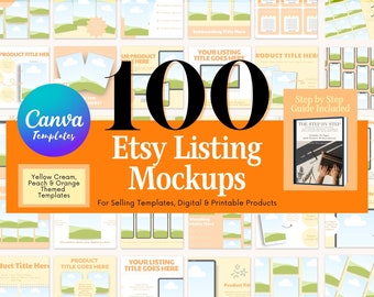 Herramientas para vendedores de Etsy, Plantillas de maquetas de listados de Etsy, Maquetas para Canva, Guías para vendedores de Etsy, Plantillas de listados de Etsy