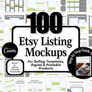 Tools for Etsy Sellers, Etsy Listing Mockup Templates, Mockups for Canva, Etsy Seller Guides,  Etsy Listing Templates
