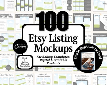 Tools for Etsy Sellers, Etsy Listing Mockup Templates, Mockups for Canva, Etsy Seller Guides,  Etsy Listing Templates