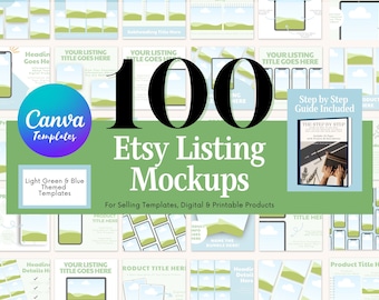 100 Etsy-mockupmallar för listning, Canva Shop-mockups