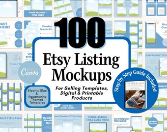 Etsy Listing Mockup Templates, Canva Shop Mockups (100 Template Bundle)