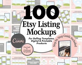 Etsy-annonsmallar, verktyg för Etsy-säljare, mockups för Canva, Etsy-säljarguider, Etsy-annonsmockupmallar
