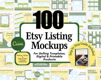 Herramientas para vendedores de Etsy, Plantillas de maquetas de listados de Etsy, Maquetas para Canva, Guías para vendedores de Etsy, Plantillas de listados de Etsy