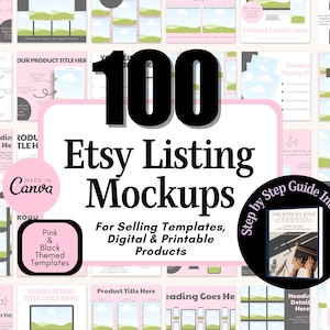Tools for Etsy Sellers, Etsy Listing Mockup Templates, Mockups for Canva, Etsy Seller Guides,  Etsy Listing Templates