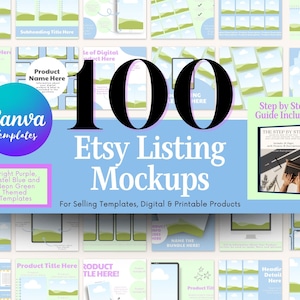Tools for Etsy Sellers, Etsy Listing Mockup Templates, Mockups for Canva, Etsy Seller Guides,  Etsy Listing Templates