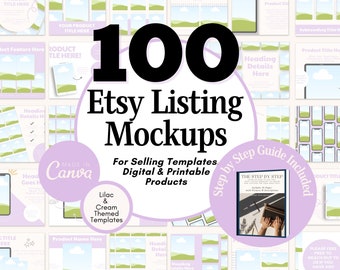 Etsy Listing Mockup Templates, Tools for Etsy Sellers, Mockups for Canva, Etsy Seller Guides,  Etsy Listing Templates