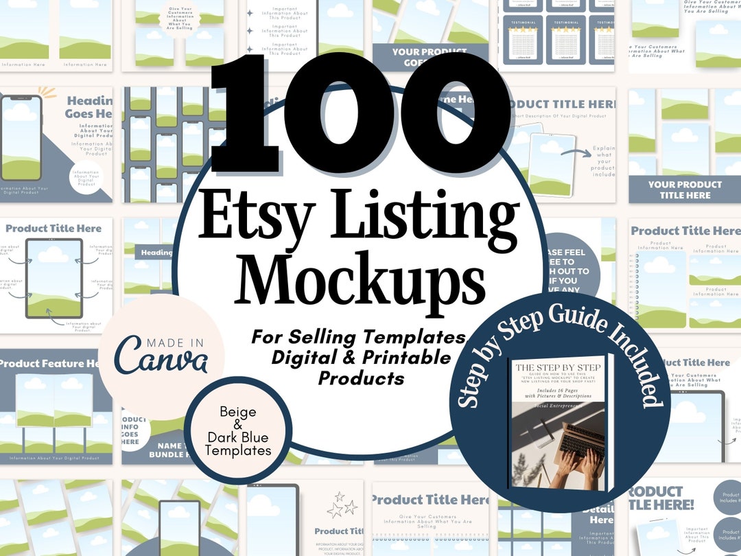Etsy Listing Templates, Tools for Etsy Sellers, Mockups for Canva, Etsy