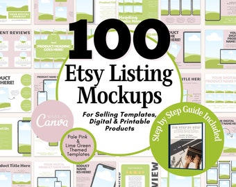 Etsy Listing Mockup Templates, Tools for Etsy Sellers, Mockups for Canva, Etsy Seller Guides,  Etsy Listing Templates