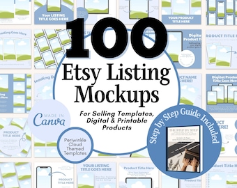 Etsy Listing Mockup Templates, Tools for Etsy Sellers, Mockups for Canva, Etsy Seller Guides,  Etsy Listing Templates