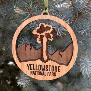 Yellowstone National Park Ornament Layered Wood image 1