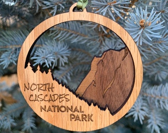 North Cascades National Park Ornament | Layered Wood