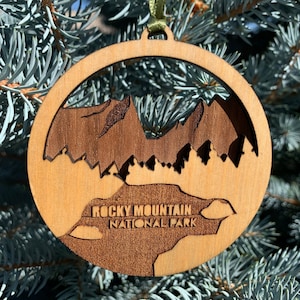 Rocky Mountain National Park Ornament  | Layered Wood