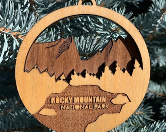 Rocky Mountain National Park Ornament  | Layered Wood