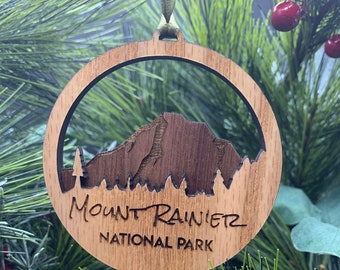 Mt Rainier National Park Ornament | Layered Wood