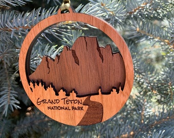 Grand Teton National Park Ornament | Layered Wood