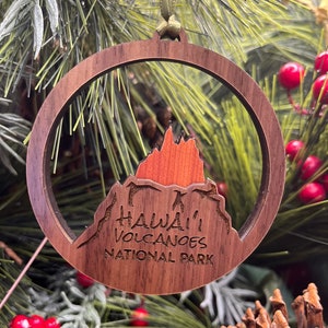Hawai&#39;i Volcanoes National Park Ornament | Layered Wood