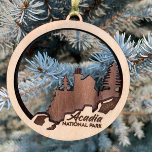 Acadia National Park Ornament | Layered Wood