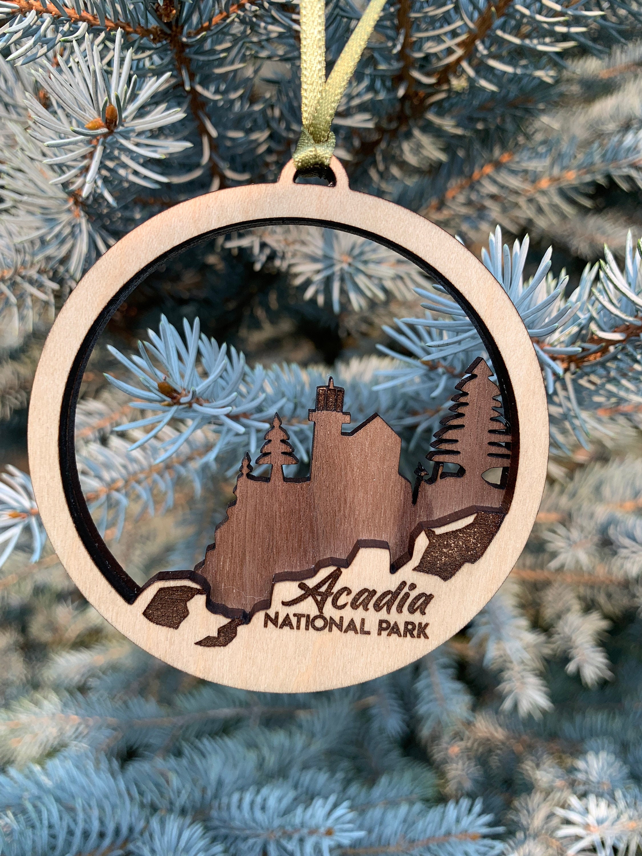 Acadia National Park Ornament | Layered Wood