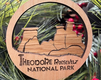 Theodore Roosevelt National Park Ornament | Layered Wood