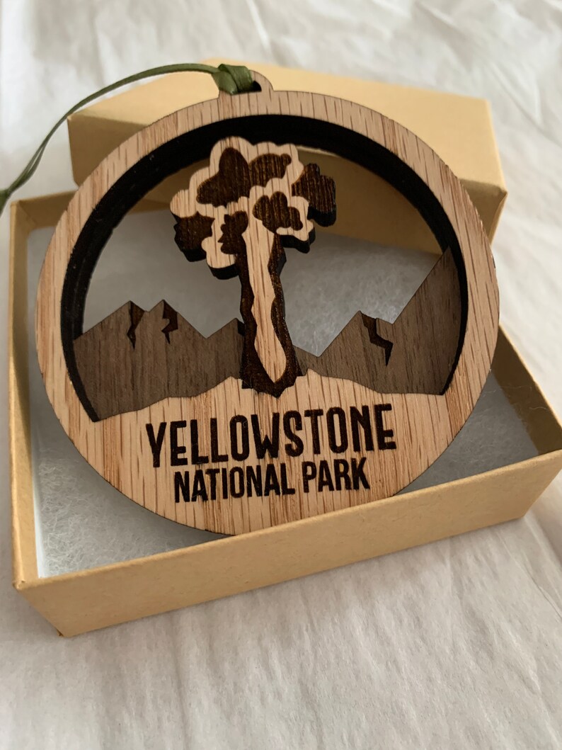 Yellowstone National Park Ornament Layered Wood image 2