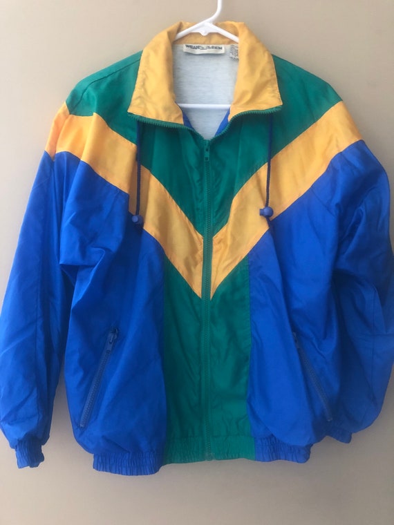 Vintage men’s color blocked windbreaker