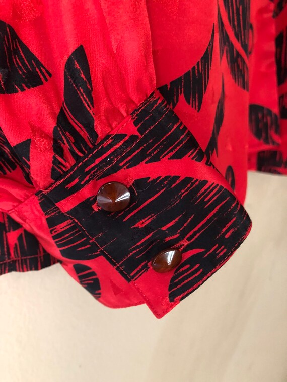Vintage red and black blouse - image 7