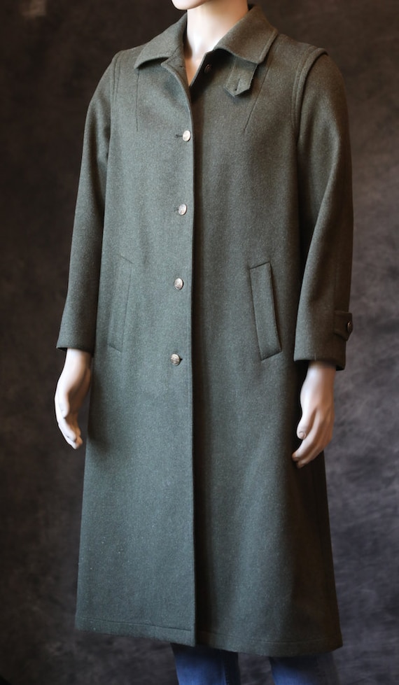 Vintage Military Style Olive Green Overcoat