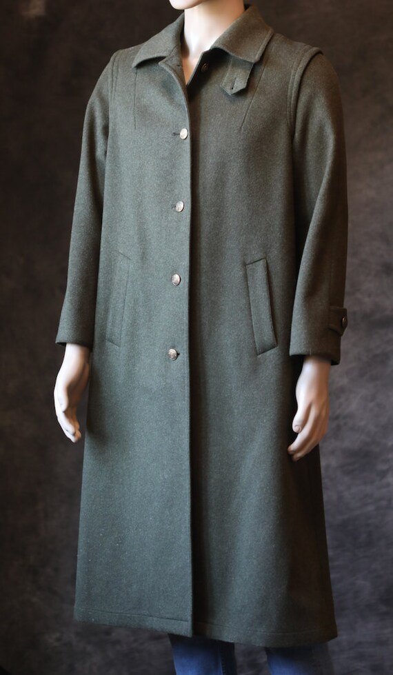 Vintage Military Style Olive Green Overcoat Gem