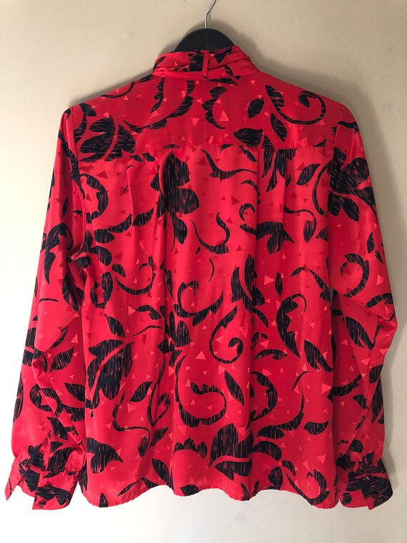 Vintage red and black blouse - image 8