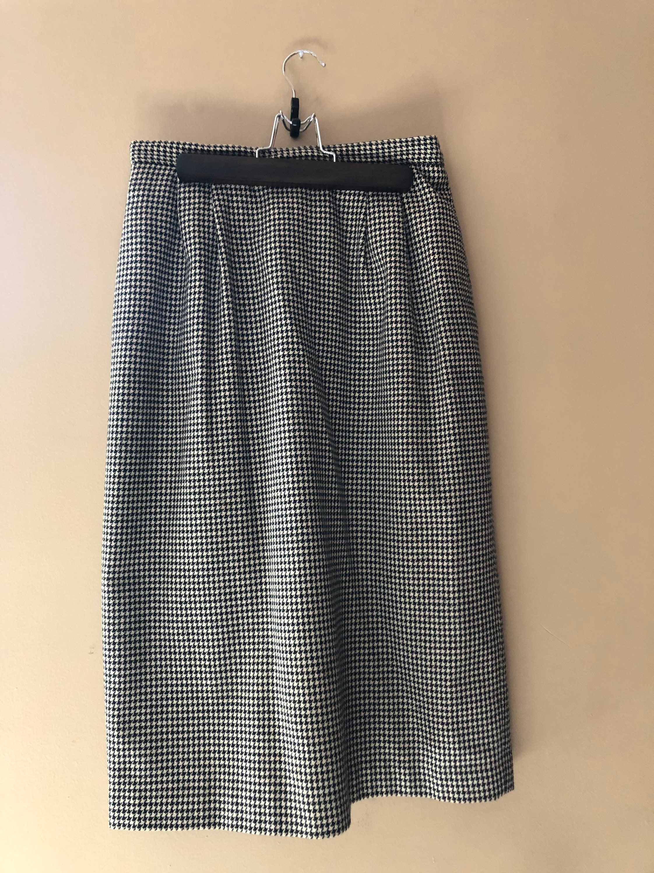 Vintage Houndstooth Plaid Suit and Skirt Set - Etsy