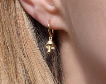 mushroom earrings, weird earrings