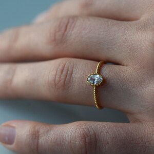 Eternity Ring, Minimalist Engagement Ring in Gold, Dainty Ring, Valentine's Day Gifts