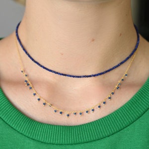 lapis lazuli necklace, blue choker image 3