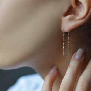 threader earrings, dangle earrings, String Earrings