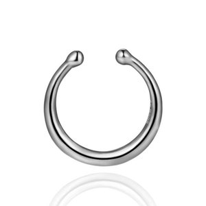 Septum Falso PIERCING DE NARIZ Falso de Plata de Ley 925 Plata