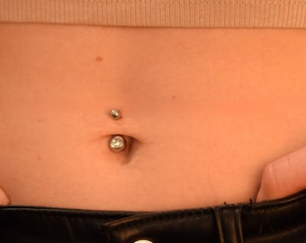 Cz belly button piercing ball piercing body jewelry