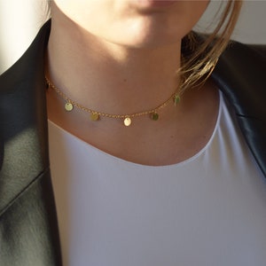 Plate necklace gold-coin necklace