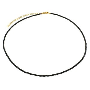 Halskette aus schwarzem Onyx, Choker Halskette Gold